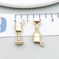 Goldfarbene Weinglas-Anhänger aus Legierung für DIY-Schmuck, 1,8 cm polierte Metallanhänger - KC Gold Weinglas (20823)