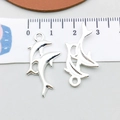 Silver dolphin alloy charms for DIY necklaces with 3cm height measurement reference - Bright Silver Dolphin (20686)