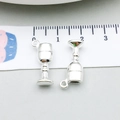 Silberner Weinglas-Anhänger aus Legierung für DIY-Schmuck mit Skala zur Größenmessung - Hellsilber Weinglas (20797)