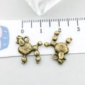 Anhänger aus antikem Bronze-Hund für DIY-Schmuck mit Lineal zur Größenbestimmung - Antik-Bronze Zotteliger Hund 15*14mm (20574)