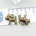 Bronze-Hund-Anhänger für DIY-Schmuck, Scottish Terrier Design, 1,5 cm Breite - Antik-Bronze Langer Hund 13*13mm (20575)
