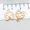 Pendentif fleur de lotus doré en alliage pour bijoux DIY avec règle de mesure - Lotus (20502) / 13*11mm