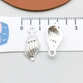 Silver conch shell charms for DIY jewelry with ruler showing 1.5-2cm size measurement - Bright Silver Conch (20691)