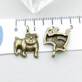 Antike Bronze Bulldogge Flügel Anhänger mit detaillierter Textur und Größenmaßstab - Antik-Bronze Mops 17*13mm (20577)