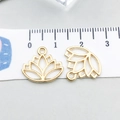 Pendentif fleur de lotus doré ajouré avec échelle de mesure pour création bijoux - Lotus (20506) / 14*16mm