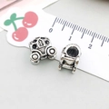 Vintage silver carriage beads in heart shape for DIY jewelry bracelets and necklaces - Pumpkin Car Style 2 (15666)