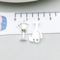 Silberne Cocktailglas-Anhänger mit Zitronen für DIY-Schmuckherstellung, 21 mm Höhe - Hellsilber Weinglas (20806)