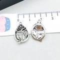 Antique silver rose flower alloy pendant charm for DIY jewelry making on scale - Antique Silver Rose (16926)