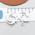 Silver alloy dolphin circle charm pendant for DIY bracelets and necklaces jewelry making - Bright Silver Dolphin (20697)