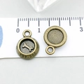 Antike Bronze-Hundenapf Anhänger mit Top Dog Text und Knochendetail für DIY Schmuck - Antik-Bronze Knochen Hundeschüssel 14*11mm (20582)