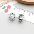 Perlina a cuore in argento retrò con incisione Happy per bracciali DIY - Torta di Compleanno (15669)