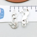 Silver mermaid metal pendant charms for DIY jewelry making with front and back details - Bright Silver Mermaid (20699)