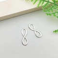 Silver infinity symbol earrings with polished metal finish and elegant minimalist design - Infinity Symbol Style (2970)