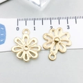 Pendentifs tournesol dorés en alliage pour bijoux DIY, diamètre 1,5 cm avec mesure - Fleur Creuse (20512) / 19*17mm