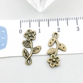 Antique bronze flower pendants in leaf designs for DIY jewelry and necklaces - Long Strip Flower (20483)