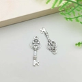 Vintage silver alloy key pendant charms for DIY jewelry making and earrings - Key Style (3112)