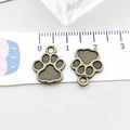 Paar antike Bronze-Tierpfotenabdrücke aus Metall für DIY-Schmuckherstellung - Antik-Bronze Gestreifte Pfote 14*12mm (20611)