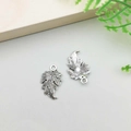 Antique silver alloy leaf charms for DIY jewelry making with detailed vein textures - Leaf Shape (3498)