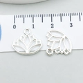 Silver alloy hollow lotus flower charms for DIY jewelry making with ruler scale - Lotus (20449)
