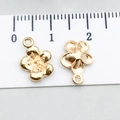 Pendentifs fleurs à cinq pétales dorés pour bijoux DIY avec échelle de mesure - Fleur de Prunier (20514) / 12*9mm
