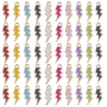 50 pieces of colorful lightning bolt enamel charms for DIY jewelry making and crafts - Mixed 50 Colors (SN91)
