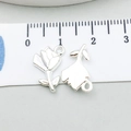 Silver tulip and ginkgo leaf charms for DIY jewelry making measured with a ruler - Rose (20450)