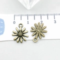Antique bronze alloy daisy flower pendant for DIY jewelry making with top loop charm - Small Flower (20486)