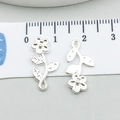 Silver flower alloy pendant for DIY jewelry making with 2cm height measurement - Long Stem Flower (20451)