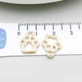 Close-up of golden paw print charm on a ruler showing 1.2cm size measurement - KC Gold Dog Paw 11*13mm
