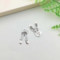Antique silver ballet shoes and rabbit ears charms for DIY handmade jewelry sets - Ballet Shoe (3757)