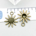 Antique bronze sunflower alloy pendant charm with double-sided texture for DIY jewelry - Sunflower (20487)