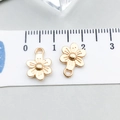 Paire de breloques fleurs en alliage doré de 10mm pour bijoux DIY avec pétales polis - Fleur (20517) / 12*9mm
