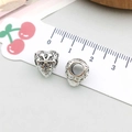 Ciondolo a cuore vintage in argento con motivo a fiocchi di neve per bracciali - Fiocco di Neve di Cuore (15680)