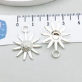 Silver sunflower alloy charms with 2cm diameter for DIY jewelry making and crafts - Sunflower (20455)