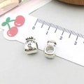 Charm sacchetto di soldi in argento e perla tubolare per gioielli DIY con dollaro - Sacco di Soldi (15733)