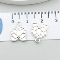 Silver lotus alloy charms for DIY bracelets and necklaces with measurements displayed - Lotus (20456)