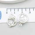 Silver alloy hollow rose flower pendant charm for DIY jewelry making 20mm size - Hollow Rose (20458)
