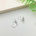 Silver Om symbol pendant charm for DIY jewelry making with metallic alloy finish - Om Yoga Symbol Style (5968)