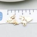 Χρυσό μενταγιόν σκύλου με κείμενο I Love My Dog 1,5cm για κατασκευή κοσμημάτων DIY - Σκύλος Χρυσό KC 14*18mm