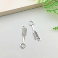 Silver alloy heart and arrow charms for DIY jewelry making earrings and bracelets - Bow and Arrow Style (6397)