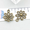 Bronze antique alloy flower pendant charms for DIY jewelry making and craft projects - Hollow Flower (20499)