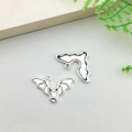 Antique silver bat wing charms in alloy for DIY handmade jewelry and earring crafts - Bat Style (6592)