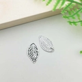 Antique silver leaf alloy pendant with hollow veins for DIY jewelry making - Leaf Style (10414)