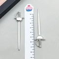 Set of two vintage silver sword alloy pendants measuring 8.5cm for DIY jewelry making - 22x80mm / Antique Silver (8077)