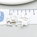 Detailed bulldog animal pendant charm in bright silver finish for DIY jewelry making - Bright Silver Bulldog (20541)