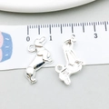 Silver dachshund dog metal pendant charm for DIY jewelry bracelets and necklaces - Bright Silver Corgi (20543)