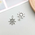 Antique silver anchor rudder pendant made of zinc alloy for DIY jewelry making - Antique Silver Ship's Wheel 15*19mm (2729)