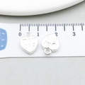 Silver heart-shaped alloy dog tag pendant with my DOG engraving and 12mm scale - Bright Silver Heart Letter (20545)