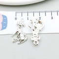 Polished silver alloy dog pendant for DIY jewelry charm measuring 20mm in height - Bright Silver Sitting Dog (20546)