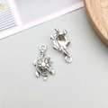 Pendentif tortue en alliage argent antique pour colliers DIY avec texture de carapace - Tortue Argent Antique 12*23mm (4256)